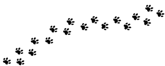 Paw vector foot print kat hond voetafdruk Dierlijke silhouet diagonale sporen voor t-shirts achtergrond