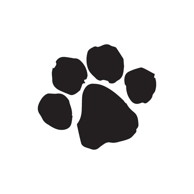 Paw vector, icon, white background