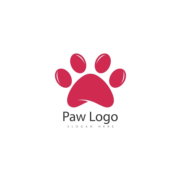 Paw vector logo design template