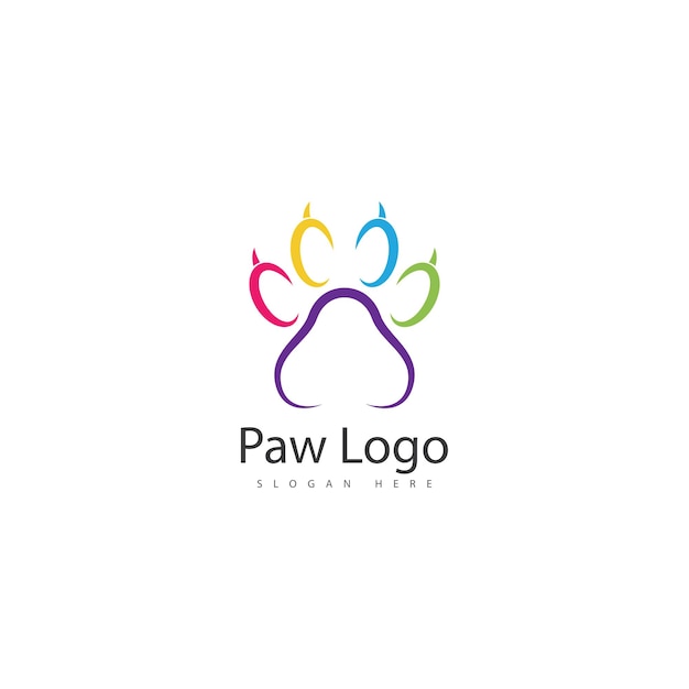Paw vector logo design template