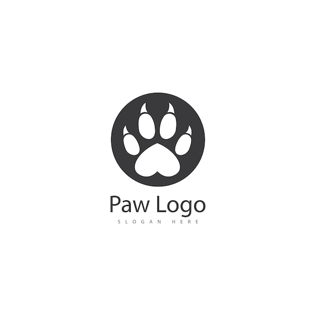 Paw vector logo design template