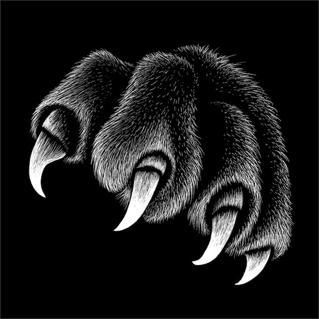 The paw with claws for t-shirt design or outwear.