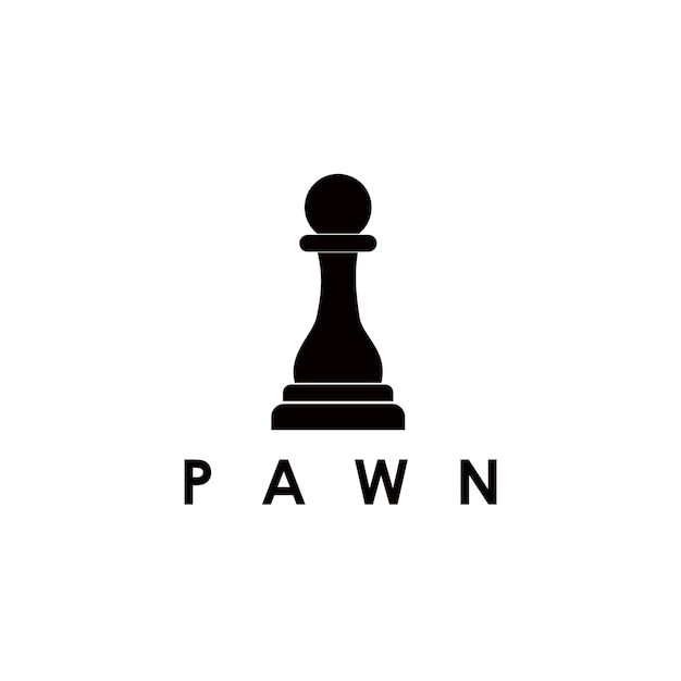 pawn chess piece silhouette logo design vector