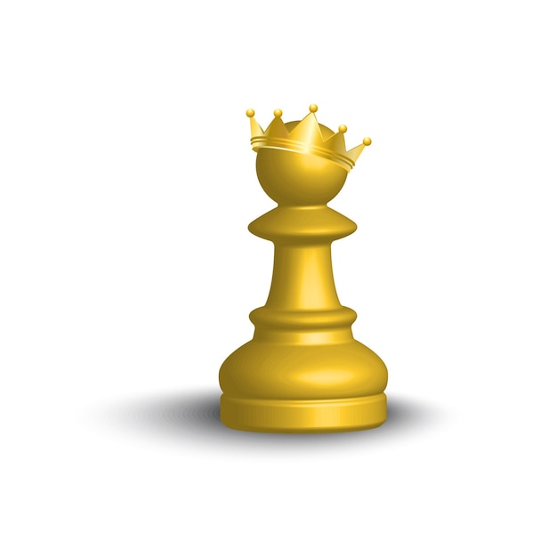 Pawn crown for concept design chess pawn in the crown vector illustration