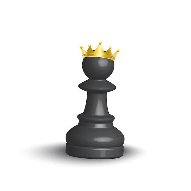 Pawn crown for concept design chess pawn in the crown vector illustration