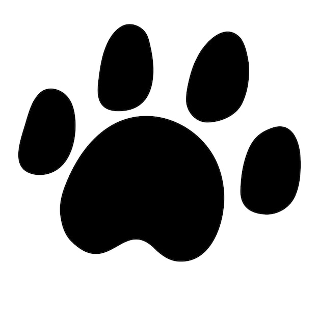 Pawprint animal. Paw print. Trace animal. Paw print cat, dog, lion, tiger, bear. Vector hand drawn