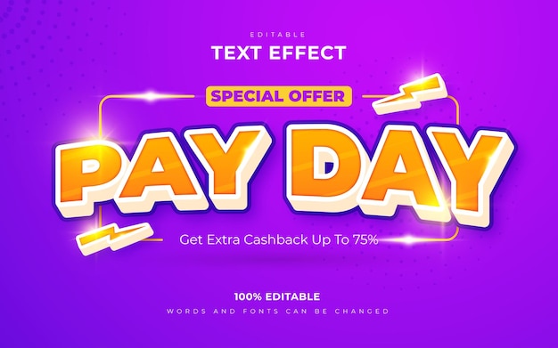 Редактируемые текстовые эффекты pay day