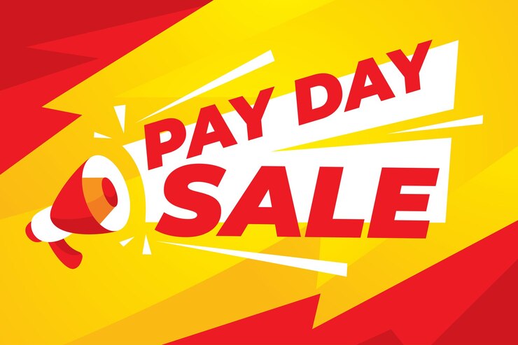 Pay day sale text effect discount banner promotion background