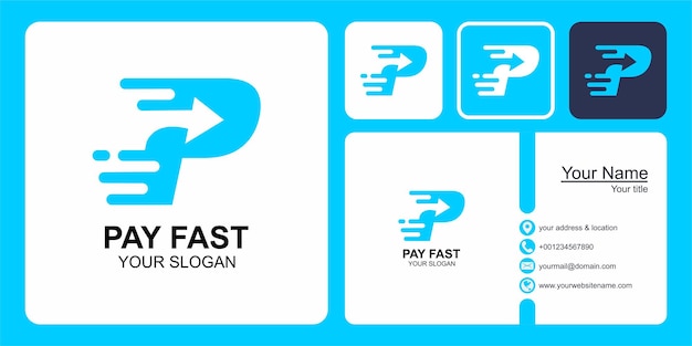 pay fast logo design and business card