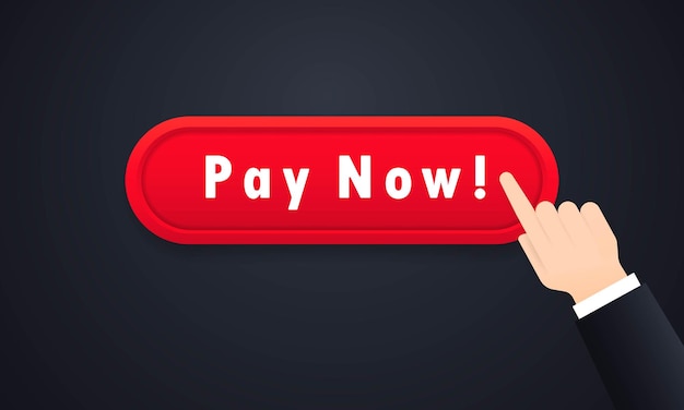 Vector pay now button or buy online concept and ecommerce