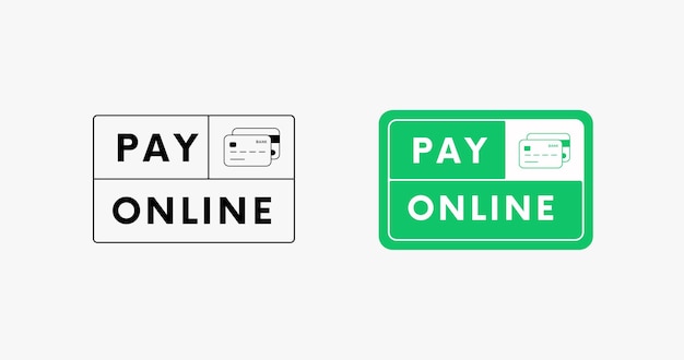 Pay Online Banner Sign Vector Design. Card Payment icon.