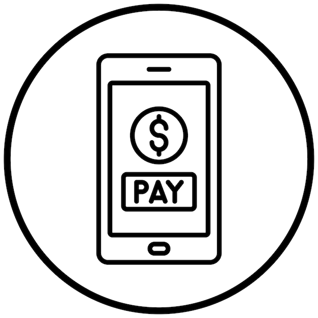 Vector pay online icon style