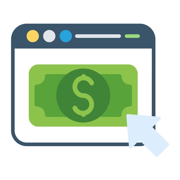 Vector pay per click flat illustration