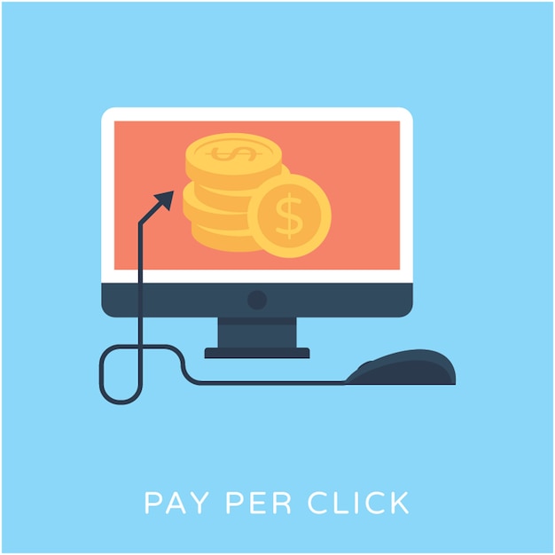 Pay per click flat vector icon