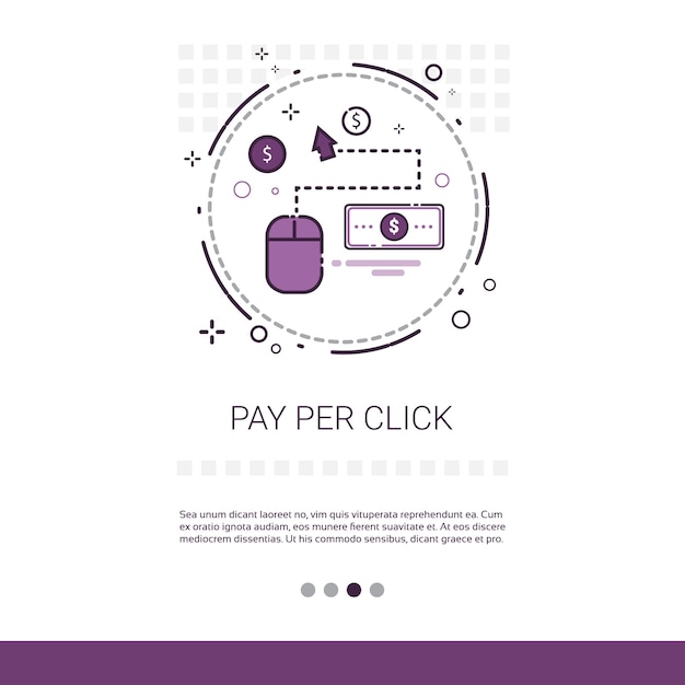 Vector pay per clock online payment web banner