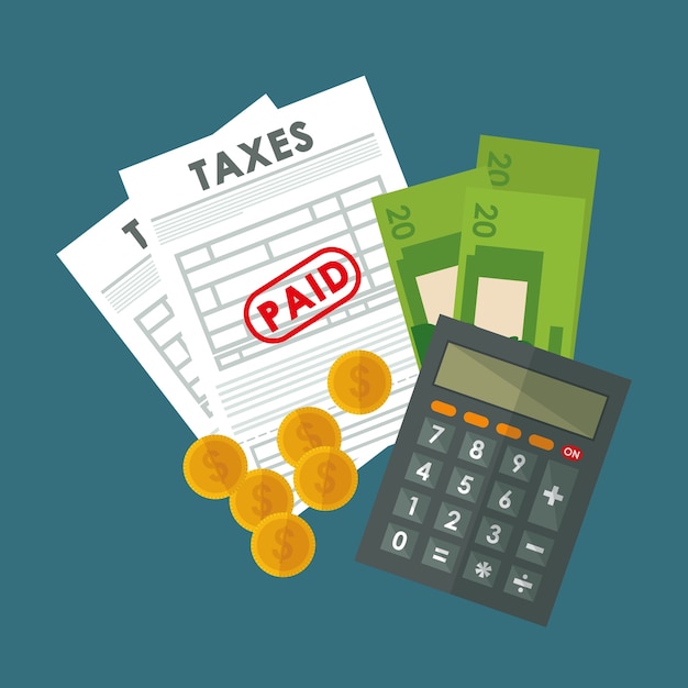 Vector pay taxes graphic design theme