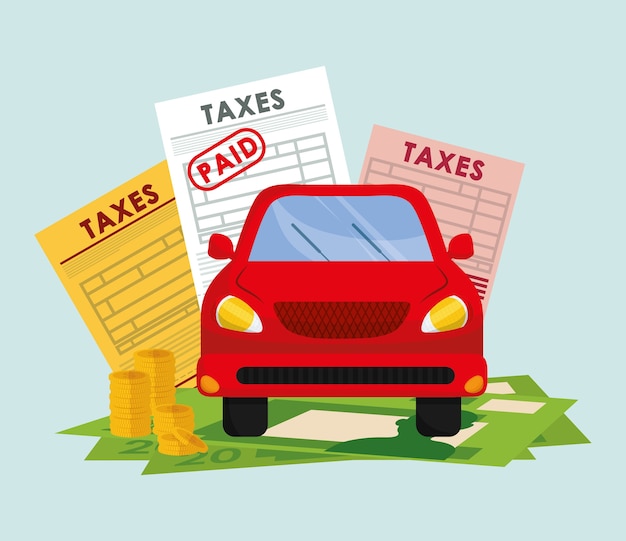 pay taxes graphic design theme