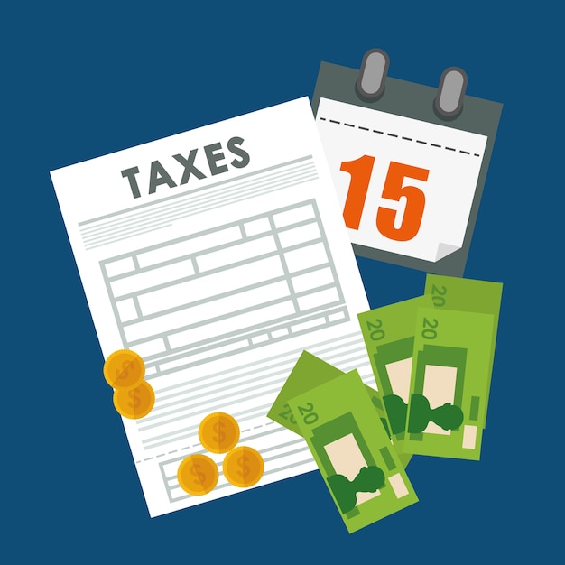 Pay taxes graphic design theme