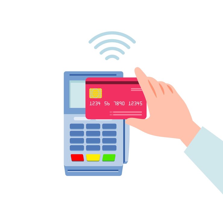 Vector pay with credit card contactless
