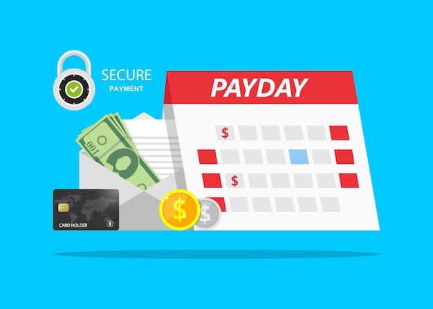 Payday loans stipendio mensile illustrazione vettoriale
