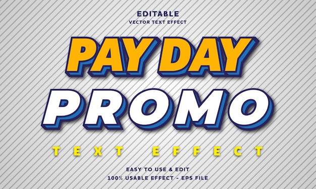 Payday promo bewerkbaar teksteffect met moderne en eenvoudige stijl