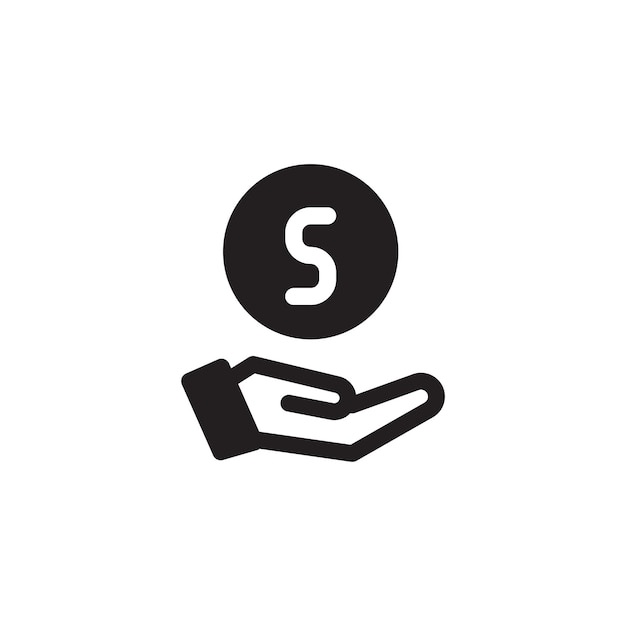 payement with dollar symbol icon black