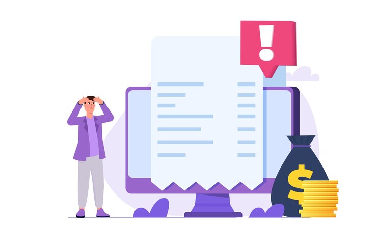 Payment bill due date expiration notification concept Vector illustrations