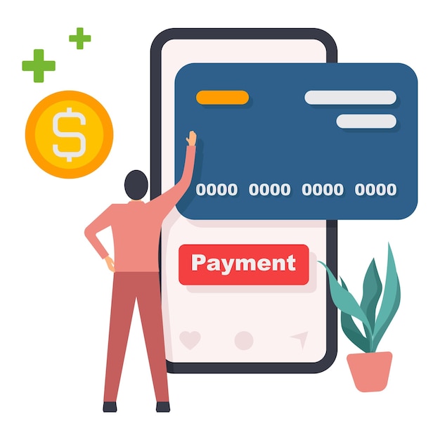 Payment by credit card wallet on mobile phone