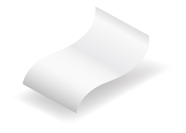 payment check and receipts with shadow curved financial paper purchase invoice buying bill or