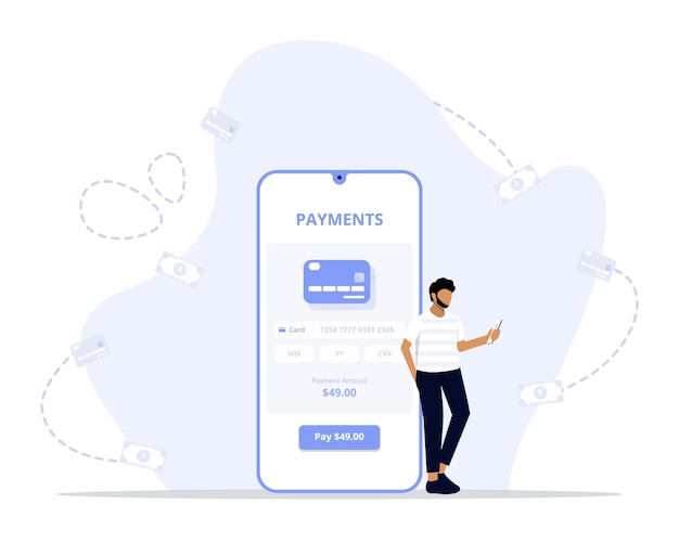 Vector payment information concept illustration