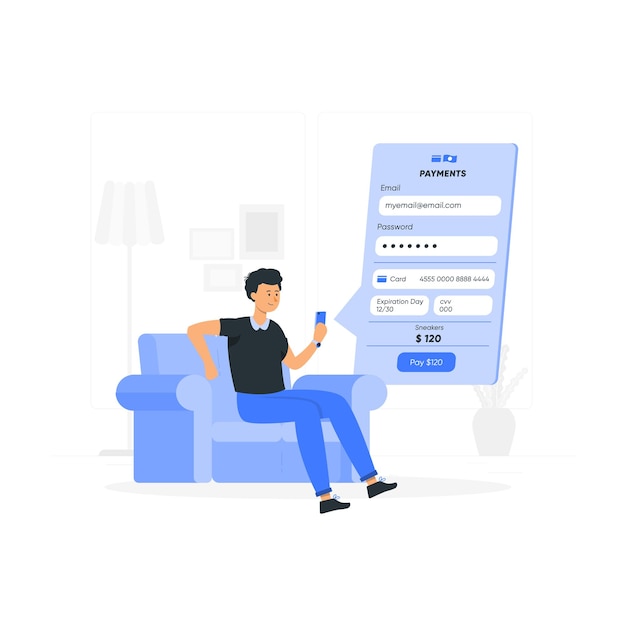 payment information flat illustrations vector