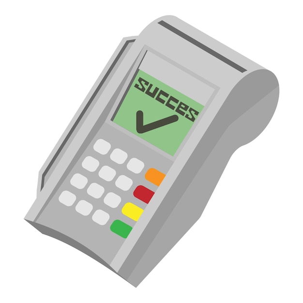 Payment pos terminal icon Isometric of payment pos terminal vector icon for web design isolated on white background