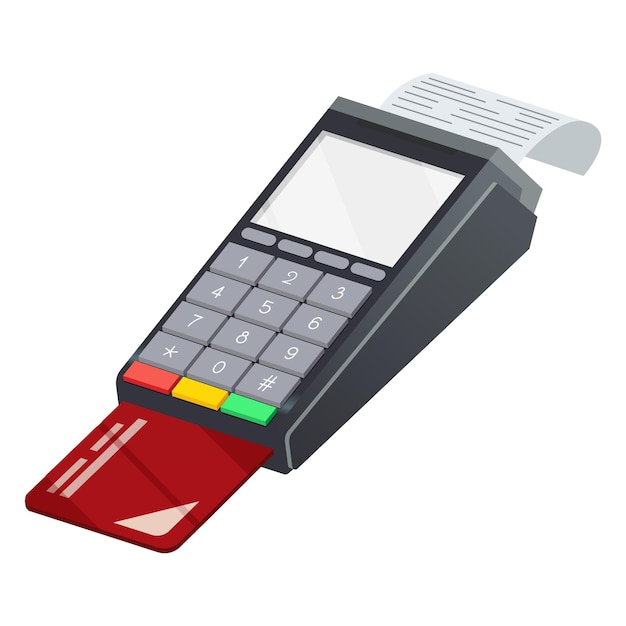 ペイメント・ポスト・ターミナル (pos) nfc ペイメンツ・マシン (nfc payment machine) バンク・ペイマンツ・ターミナルのモックアップ・ベクトル・イラスト