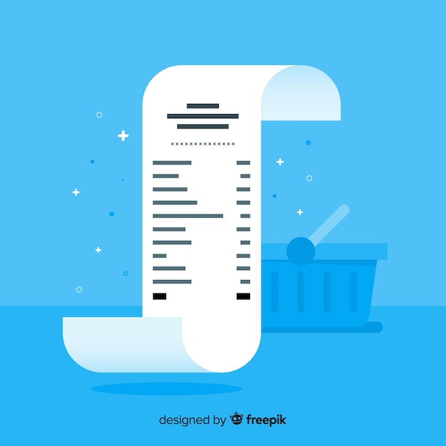 Modello di ricevuta di pagamento con design piatto