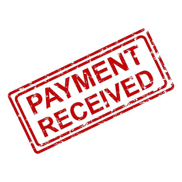 Payment received rubber stamp vector of received invoice
