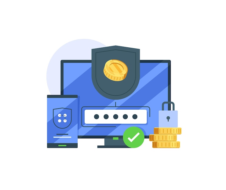 Vector payment security data and transactions protectionflat design icon vector illustration