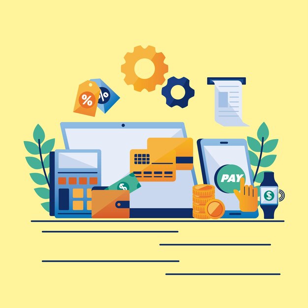 payment solutions icon collection