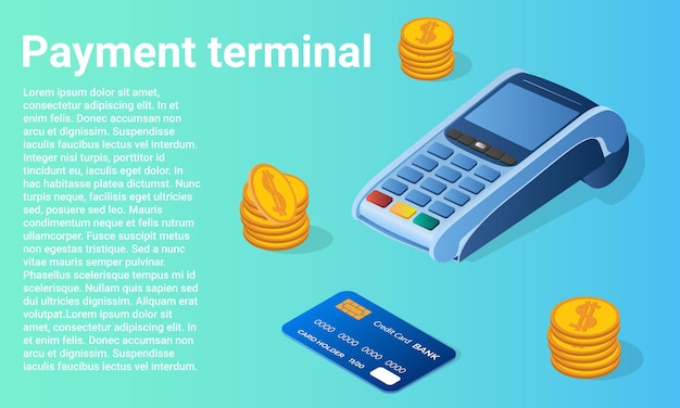 Terminale di pagamento terminale e carta di credito il concetto di trasferimenti veloci di finanza elettronica