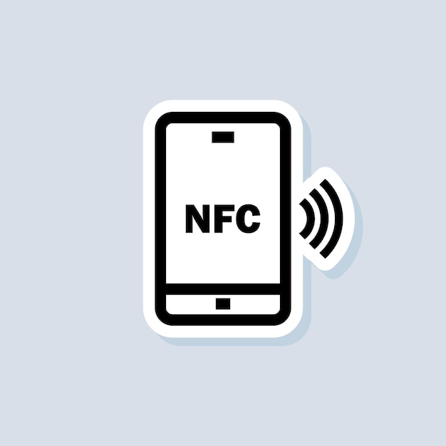 Vettore pagamento con adesivo per smartphone. icona di pagamento senza contatto. nfc icona. pagamento senza fili. pagamento senza contanti senza contatto. vettore su sfondo isolato. env 10.