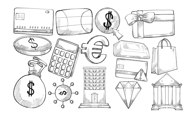 Vector payments handdrawn collection