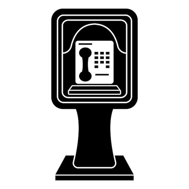 ベクトル 公衆電話のシンボル アイコン ロゴ ベクトル イラスト デザイン テンプレート