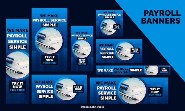 Payroll and payslip salary web banners and google ads post and stories for instagram