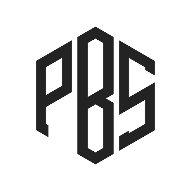PBS ロゴ デザイン イニシャル・レター PBS モノグラム 六角形の形を用いたロゴ