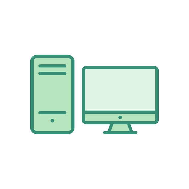 Vector pc computer desktop icon vector template