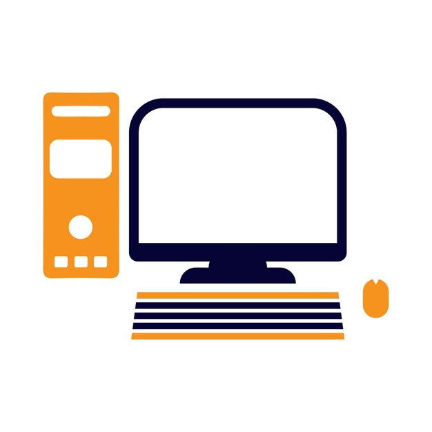 pc desktop cpu monitor computer pc desktop icoon