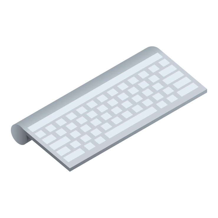 Vector pc keyboard icon isometric of pc keyboard vector icon for web design isolated on white background
