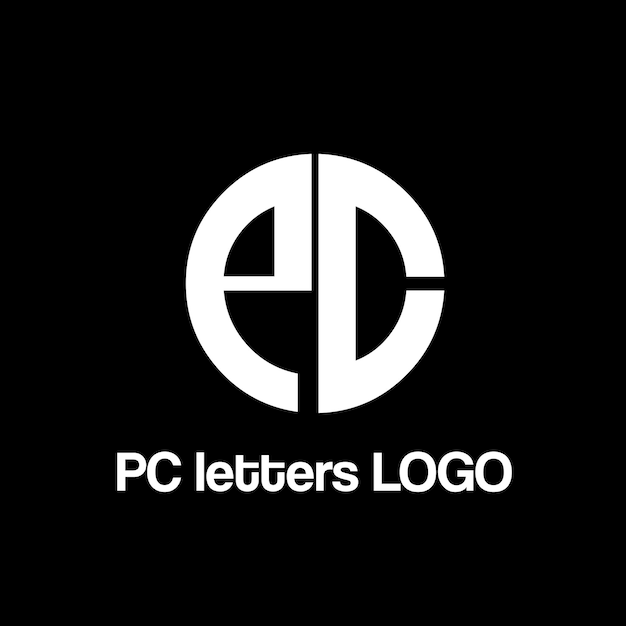 PC letters vector logo design