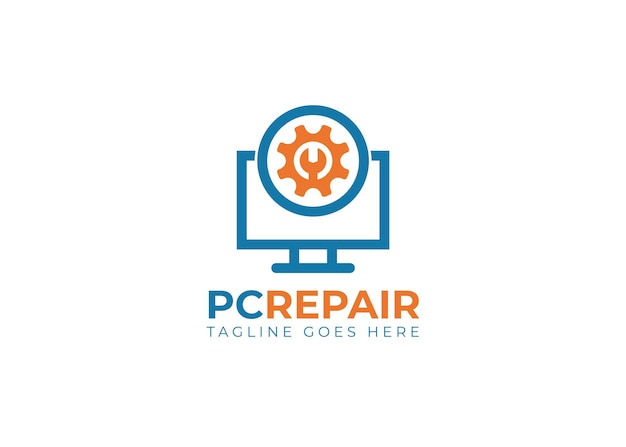 Vector pc-reparatie-logo