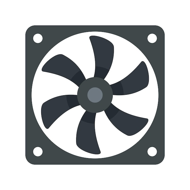 Pc system fan icon Flat illustration of pc system fan vector icon isolated on white background