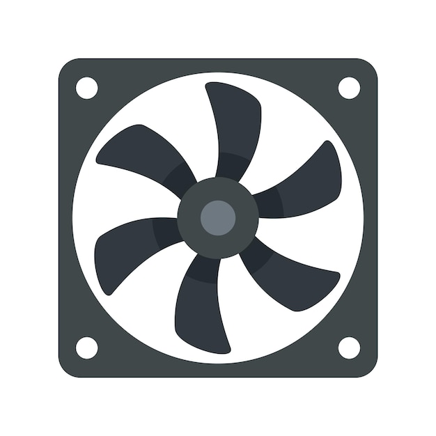 Pc system fan icon flat illustration of pc system fan vector icon isolated on white background